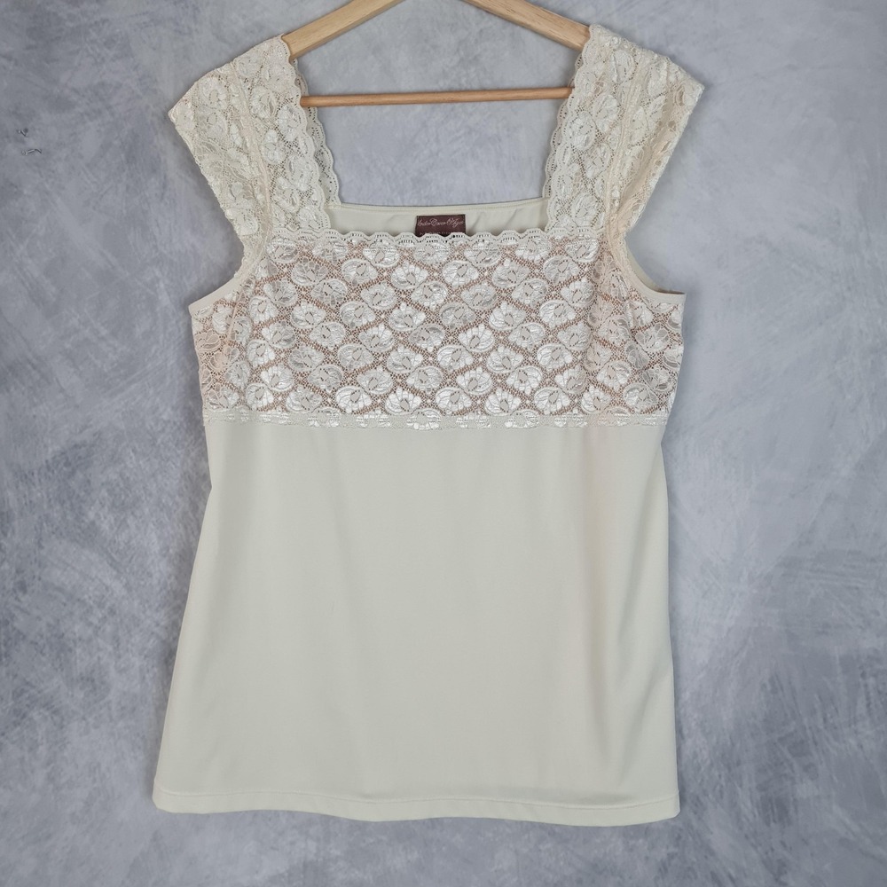 UnderCover Agent Camisole Top Womens Large White Lace Shaping Shapewear Tank Y2K